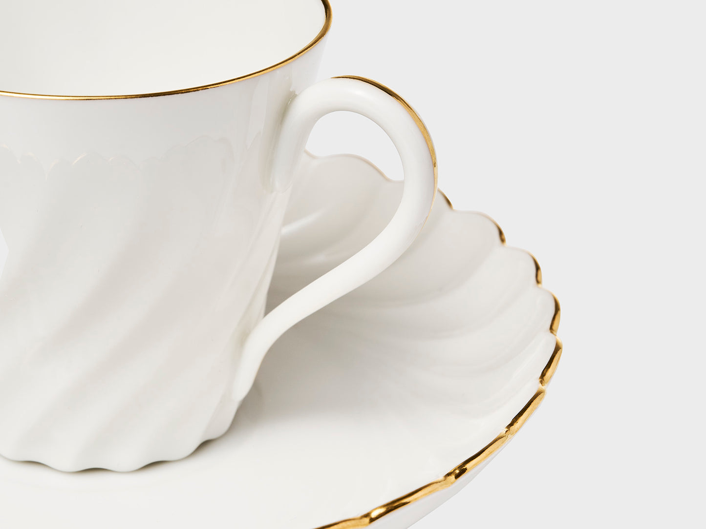 Espresso cup | Ribbed | Gold rim
