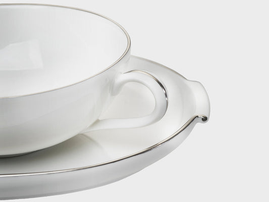 Teacup incl. tray | Lotus | Platinum edge