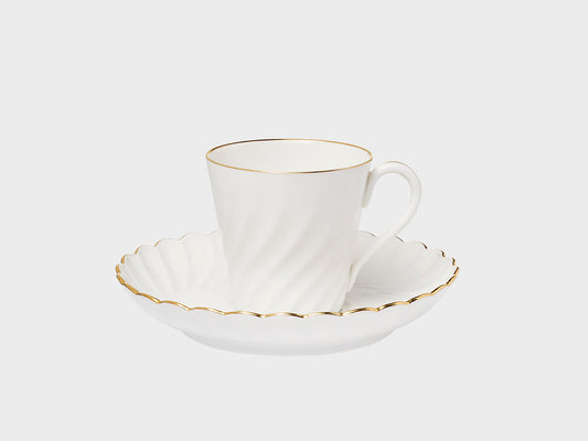 Espresso cup | Ribbed | Gold rim