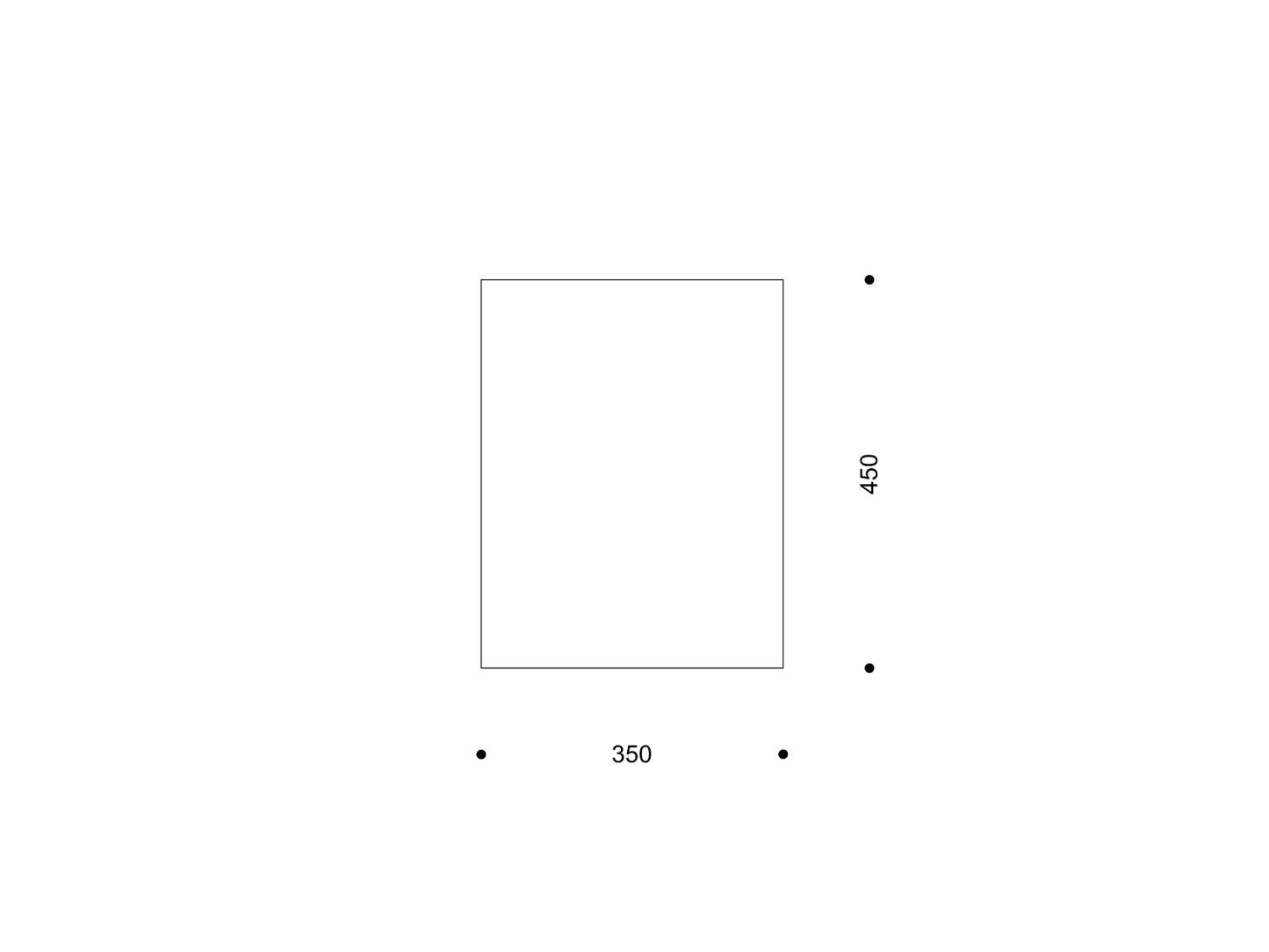 Technische Zeichnung einer Nymphenburg Wandfliese „PURE“ im Format 350 × 450 mm mit Maßangaben.

Technical drawing of a Nymphenburg wall tile “PURE”, size 350 × 450 mm with dimensions shown.
