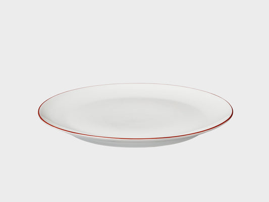 Plate Coupe | Lotos | Red colour rim | 21 cm